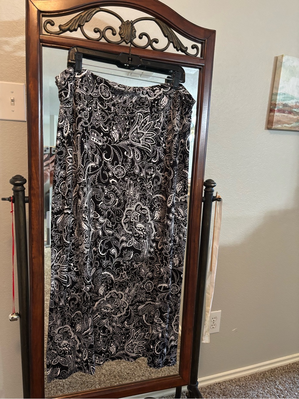 Liz Claiborne Black and White Paisley Maxi Skirt
